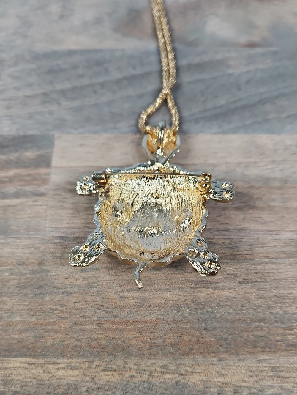 Betsey Johnson Gold-Tone Black & Crystal Turtle Pendant Necklace
